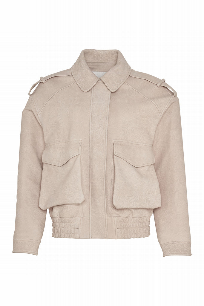 BLOUSON EN CUIR NUBUCK - LONDRES NUB BEIGE