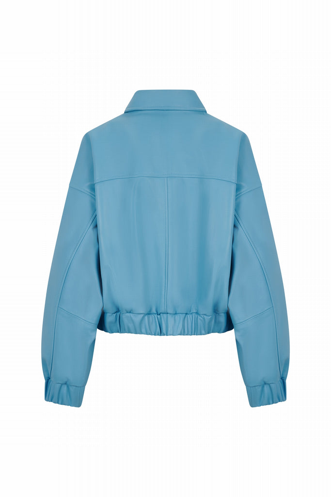 BLOUSON EN CUIR OVERSIZE - SALOU WAXY IRIS