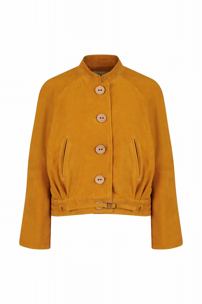 BLOUSON EN DAIM OVERSIZE - BURGOS VEL CURCUMA