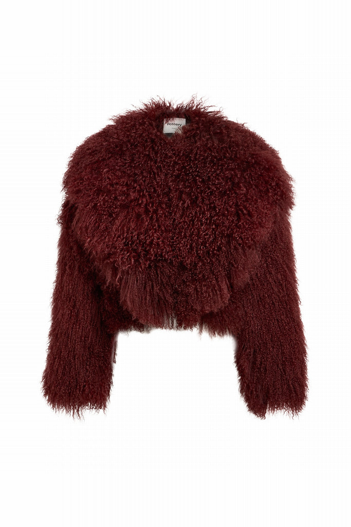 BLOUSON EN PEAU AGNEAU MONGOLI - YBRO MONG CHIANTI