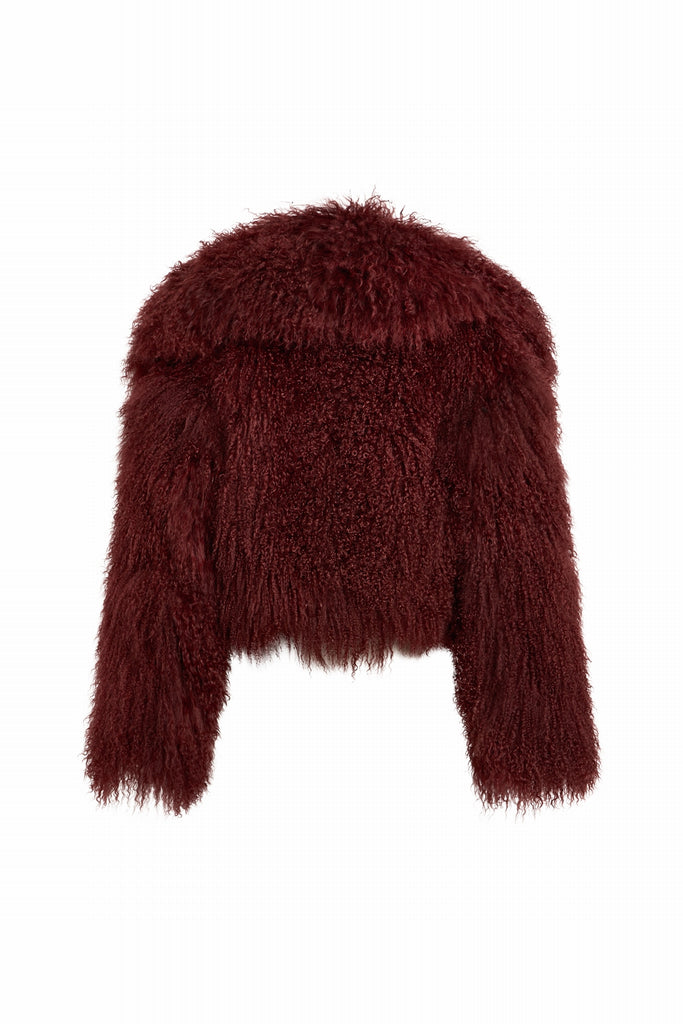 BLOUSON EN PEAU AGNEAU MONGOLI - YBRO MONG CHIANTI