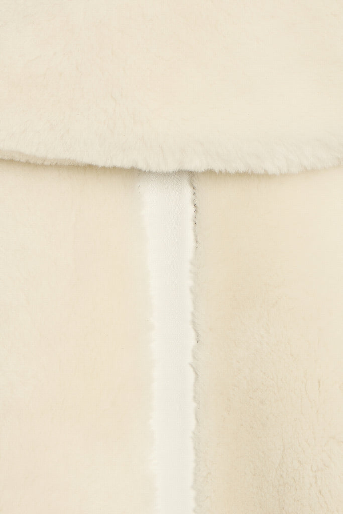 BLOUSON EN PEAU RETOURNEE - KROKOM SOFT BLANC/BEIGE