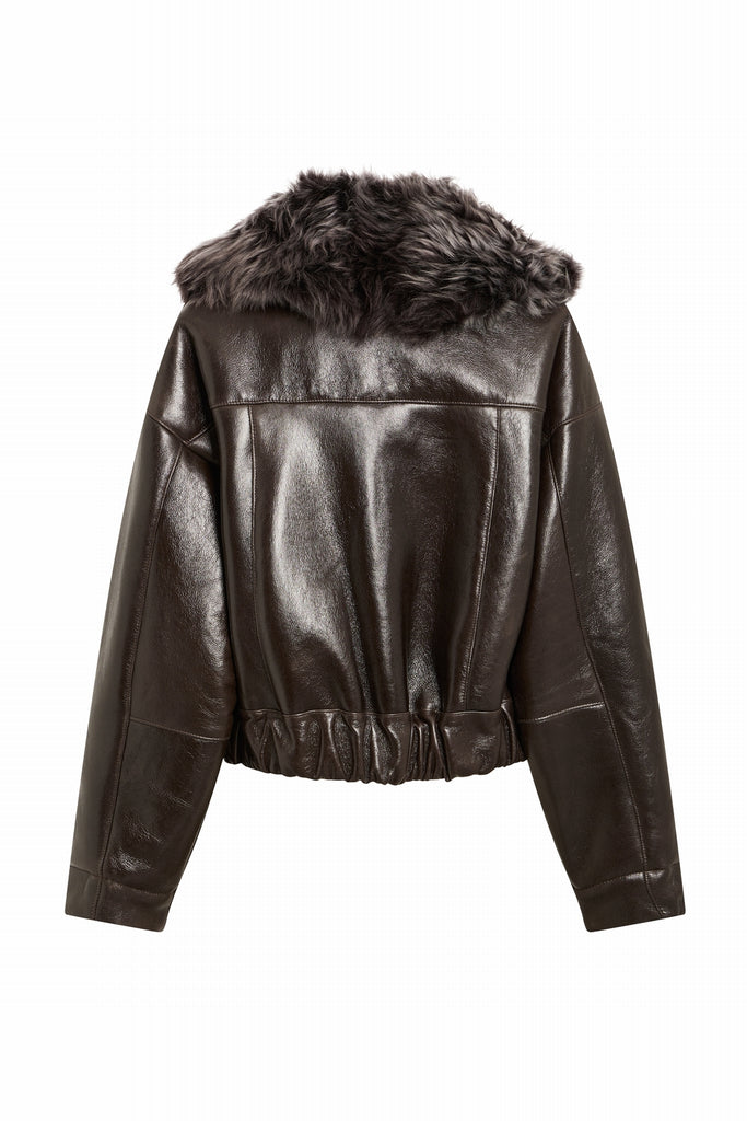 BLOUSON EN PEAU RETOURNEE - UMEA DF CHOCO