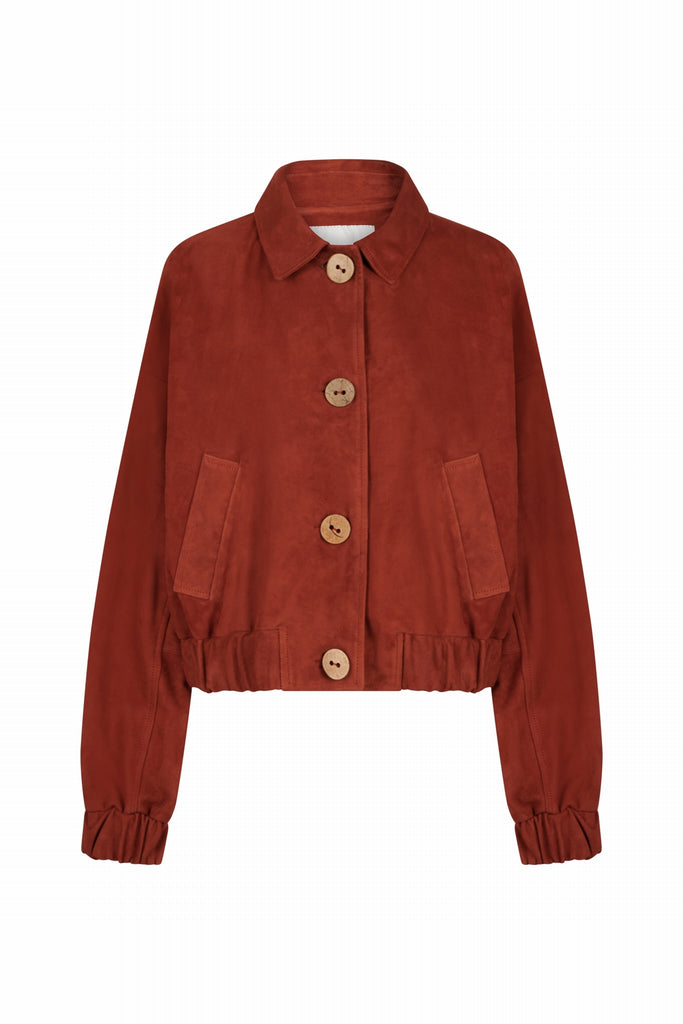 BLOUSON EN VELOURS OVERSIZE - SALOU VEL PAPRIKA