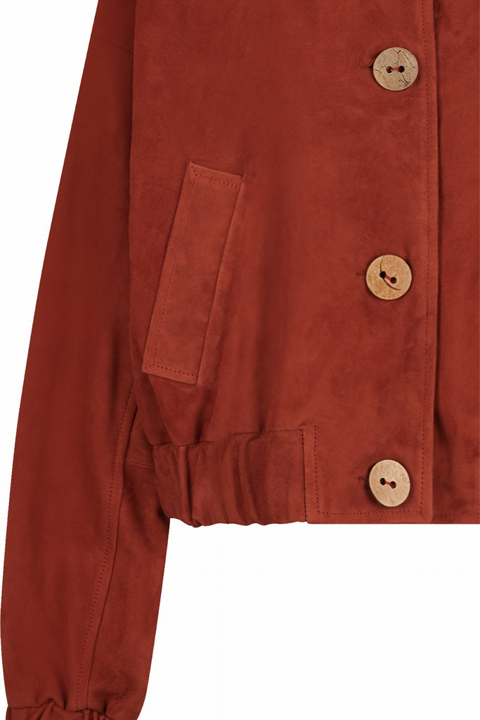 BLOUSON EN VELOURS OVERSIZE - SALOU VEL PAPRIKA