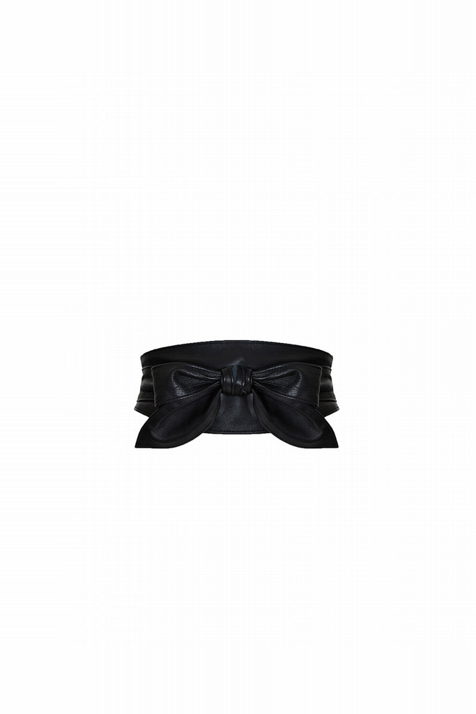 CEINTURE CUIR SOUPLE A NOUER - BELTY WAXY NOIR