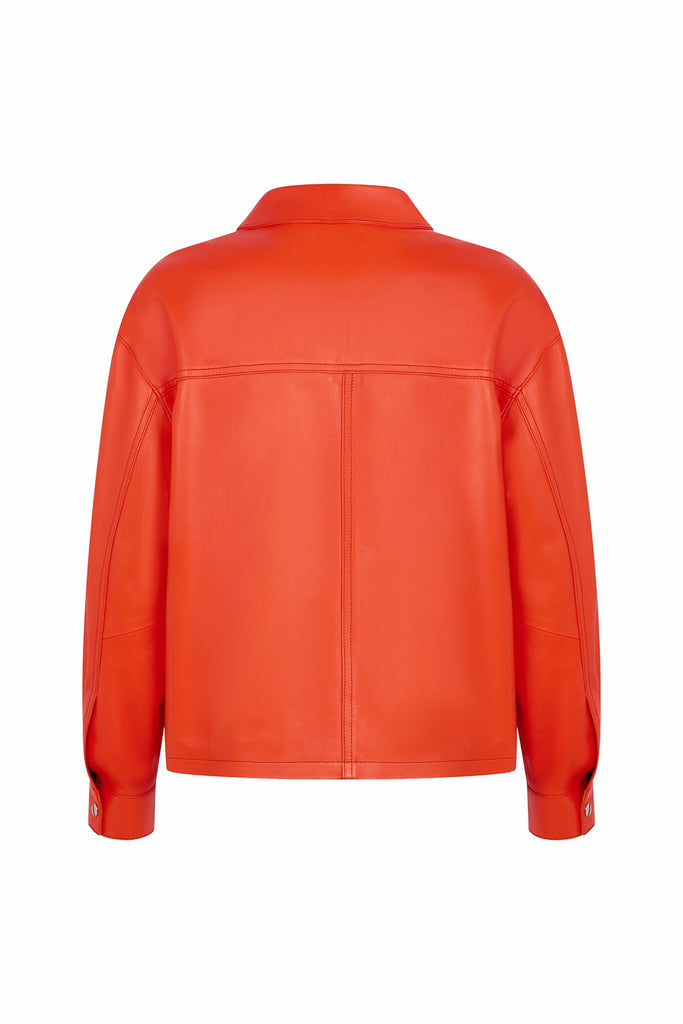 CHEMISE AVEC SURPIQURES ET ZIP - FOGGIA WAXY ORANGE