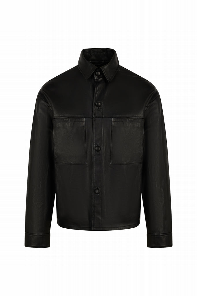 CHEMISE EN CUIR OVERSIZE - MADRID NOIR