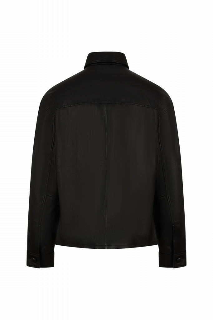 CHEMISE EN CUIR OVERSIZE - MADRID NOIR