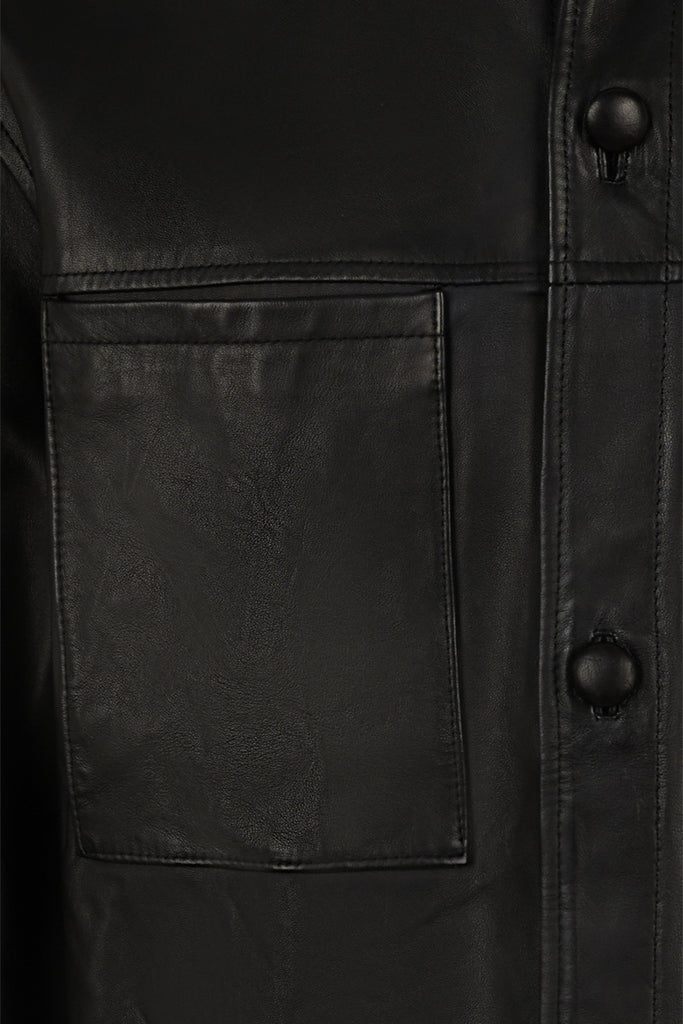 CHEMISE EN CUIR OVERSIZE - MADRID NOIR