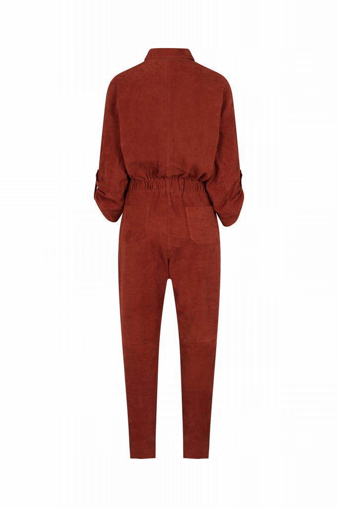 COMBINAISON EN DAIM ZIPPÉE - MALAGA VEL PAPRIKA