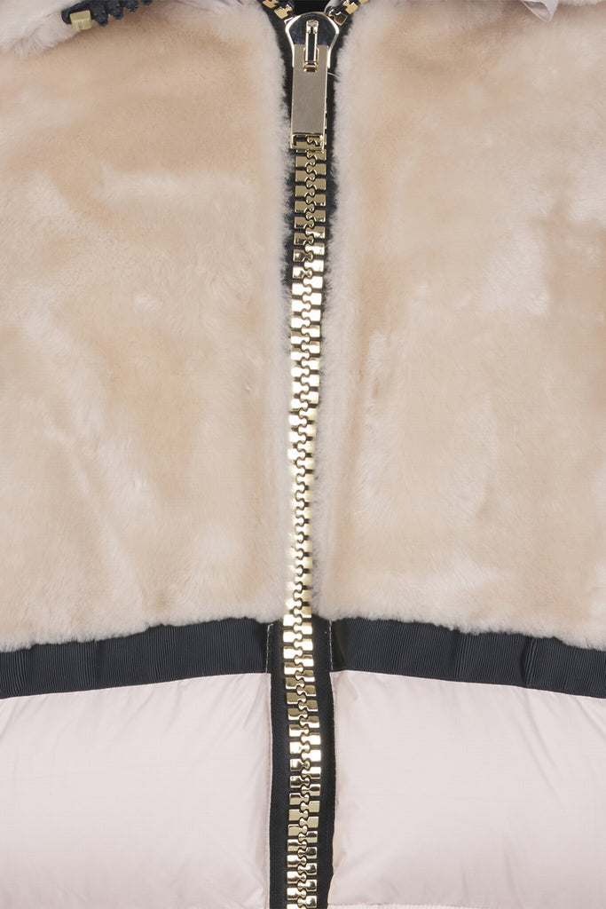 DOUDOUNE BI-MATIÈRE GROS ZIP - USHUAWA ECRU