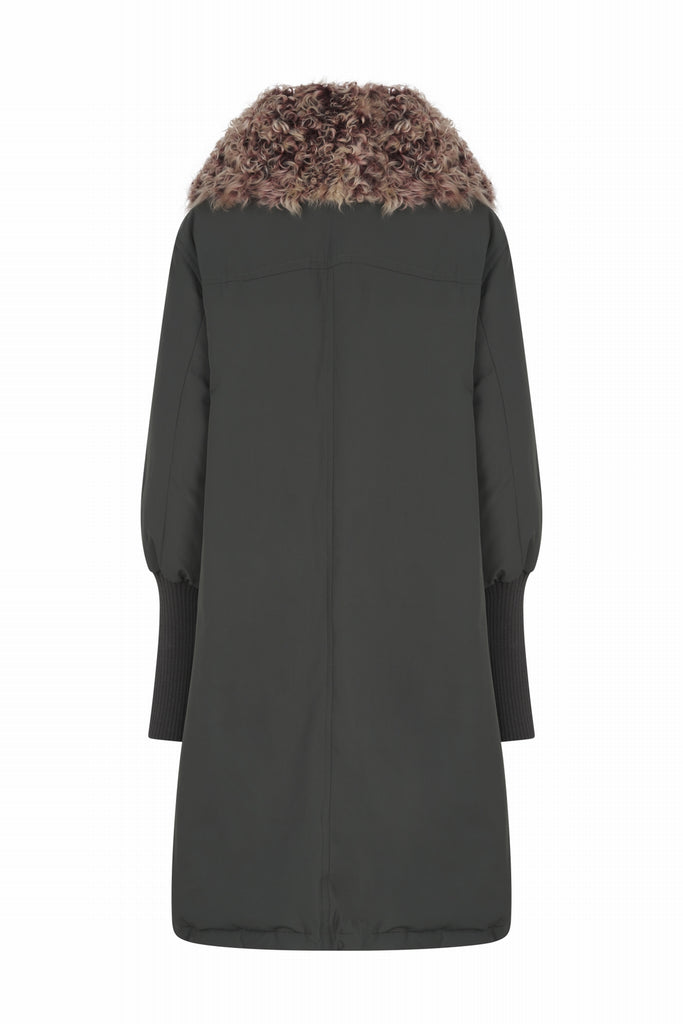 DOUDOUNE EN PEAU RETOURNÉE - ALBANY OLIVE