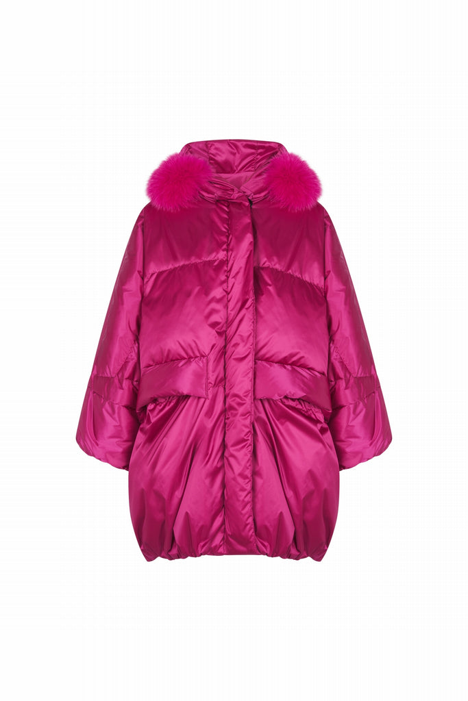 DOUDOUNE OVERSIZE AVEC CAPUCHE - FERNIE FUCHSIA