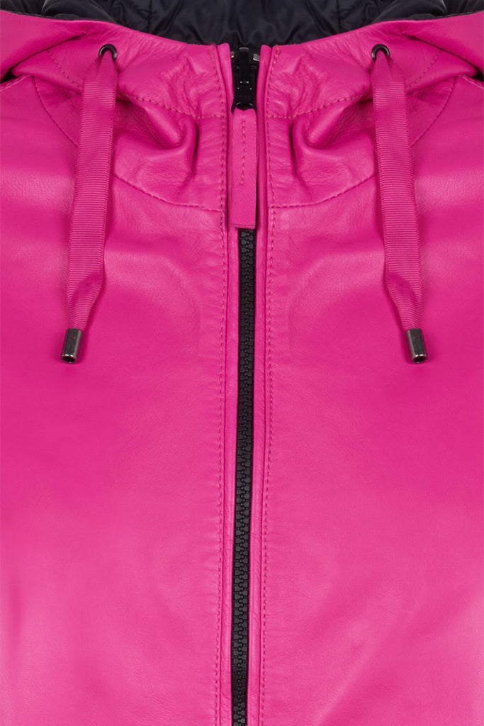 DOUDOUNE RÉVERSIBLE EN CUIR - BEAUPRE FUCHSIA