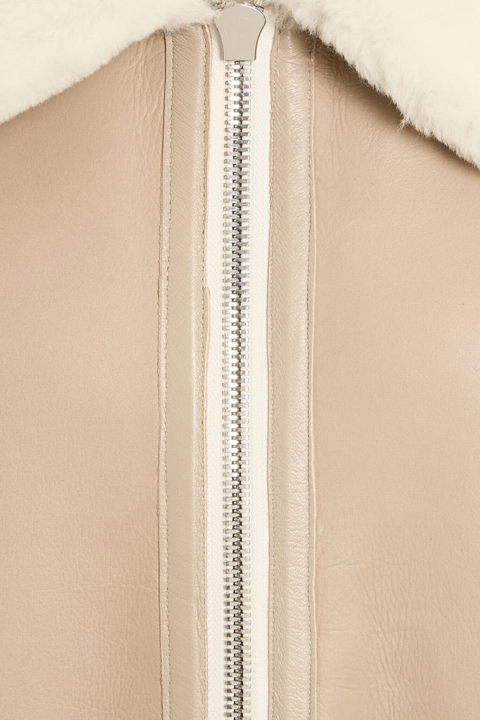 GILET EN PEAU RETOURNEE - LUND SOFT BLANC/BEIGE