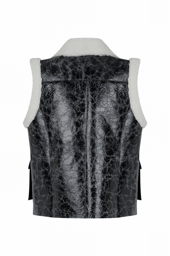 GILET EN PEAU RETOURNÉE - WINKLER NOIR