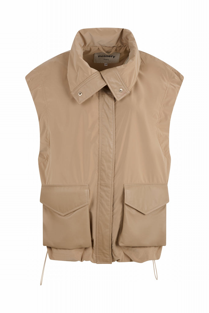 GILET SANS MANCHES BI-MATIERE - BOLTON SABLE