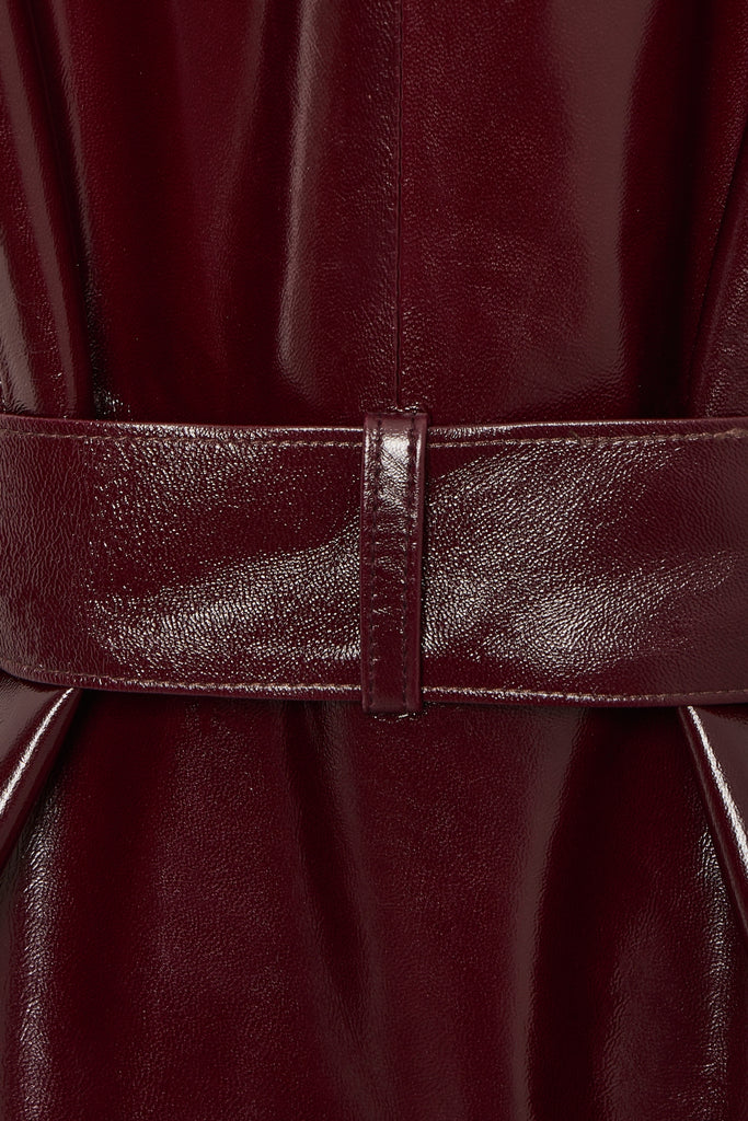 GILET TOP EN CUIR BRILLANT - HORNELA CHIANTI