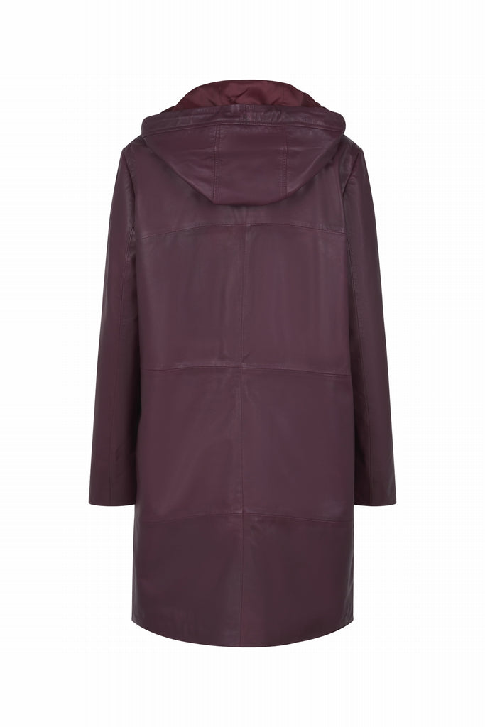 MANTEAU 3/4 EN CUIR - CHLOETTE SYRAH