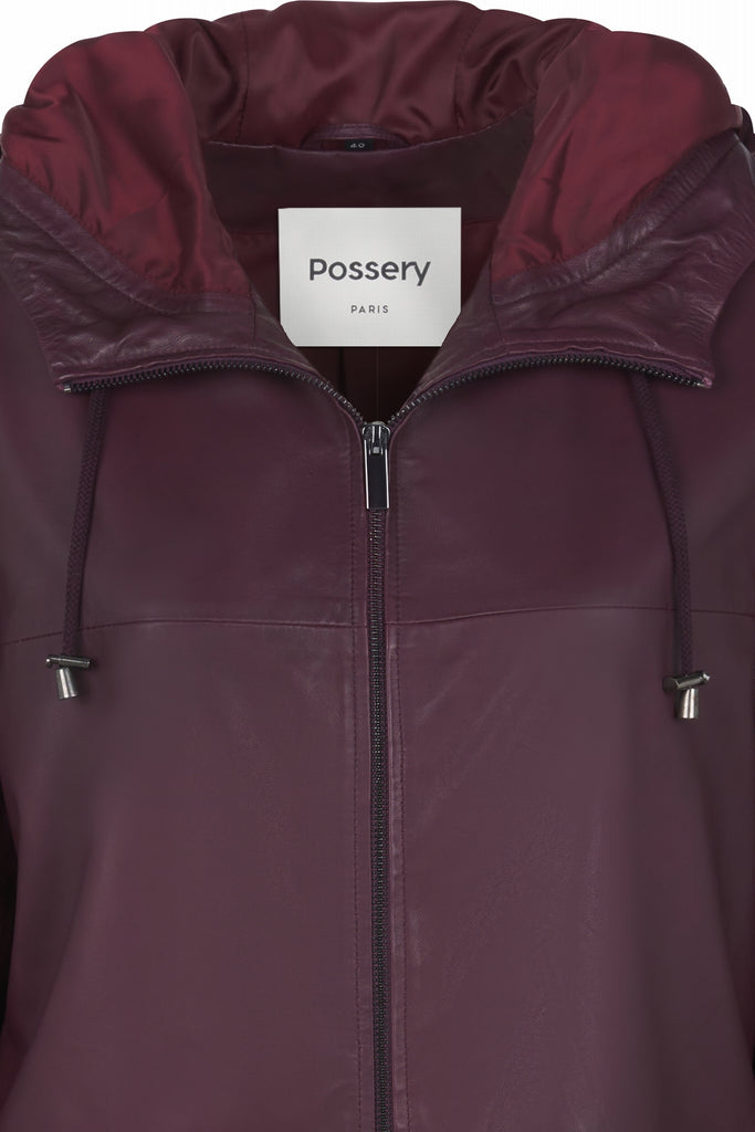 MANTEAU 3/4 EN CUIR - CHLOETTE SYRAH