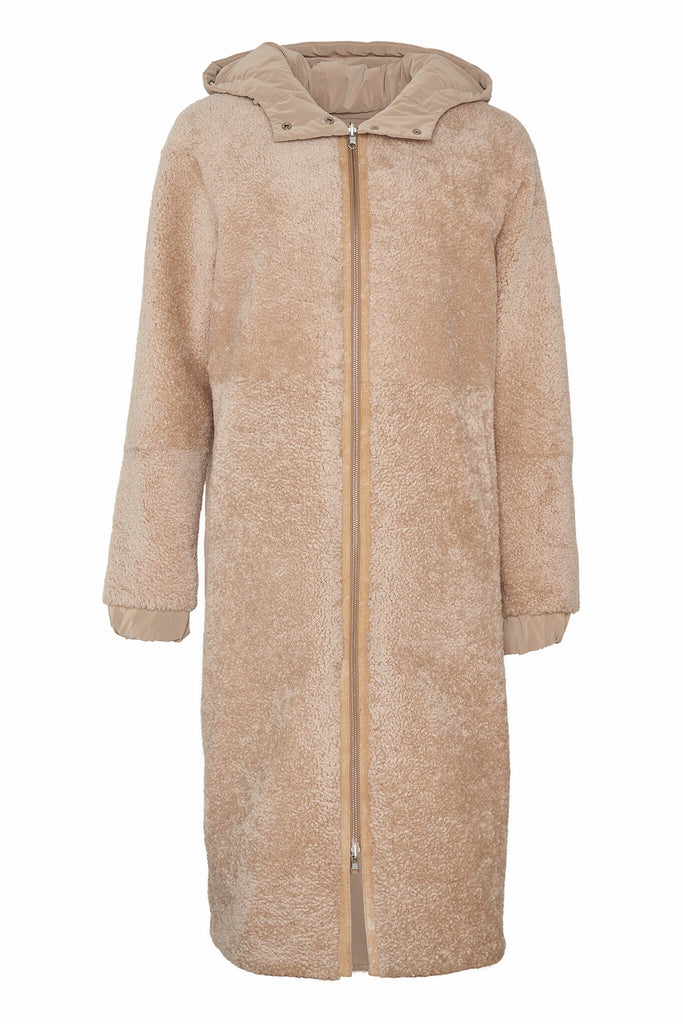 MANTEAU BI MATIERE ET CAPUCHE - NOTTINGHAM SABLE