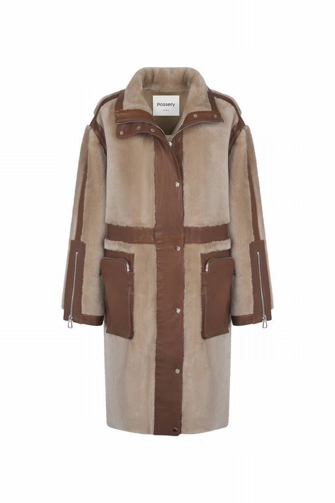 MANTEAU BICOLORE - BELCARRA BEIGE