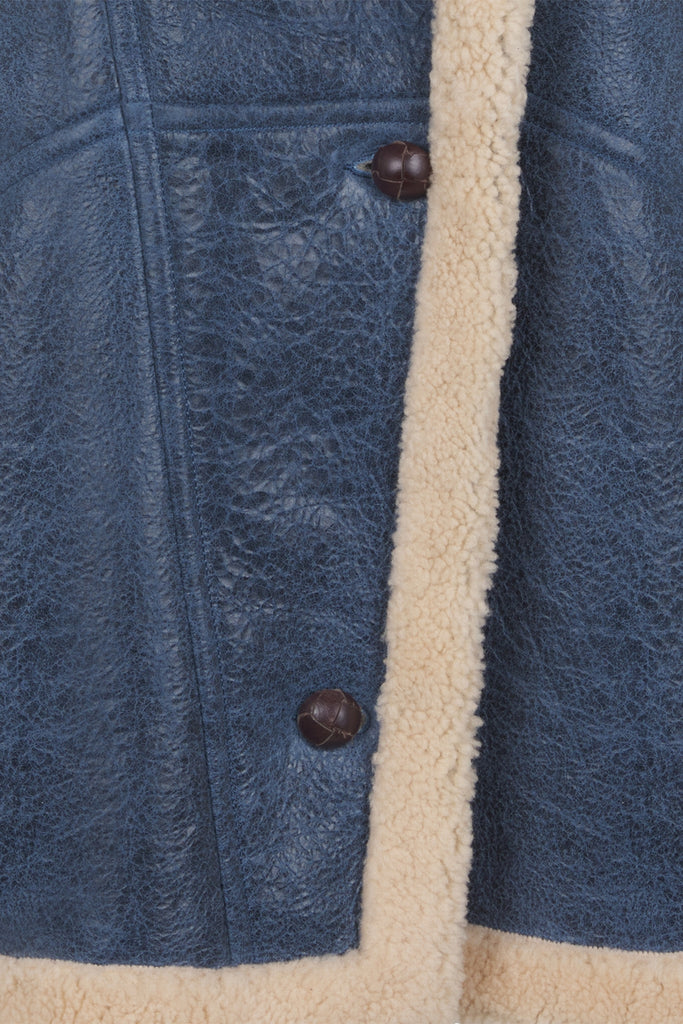 MANTEAU COURT - PELLY INDIGO