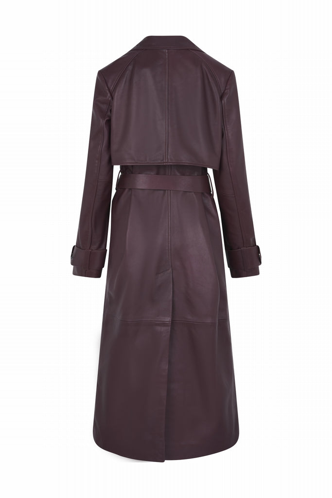 MANTEAU EN CUIR AVEC CEINTURE - MIRABEL SYRAH