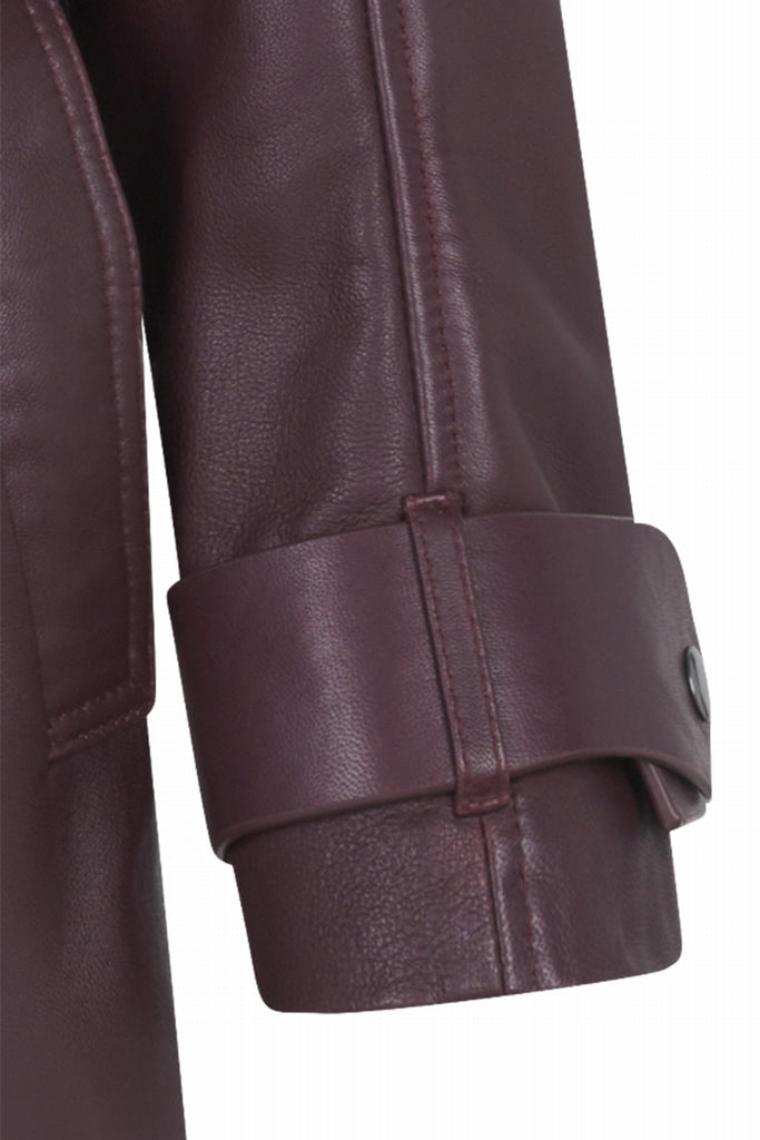 MANTEAU EN CUIR AVEC CEINTURE - MIRABEL SYRAH