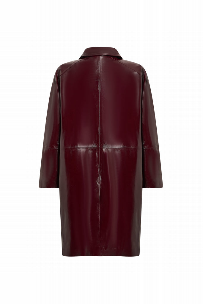 MANTEAU EN CUIR OVERSIZE - LIAKKA CHIANTI