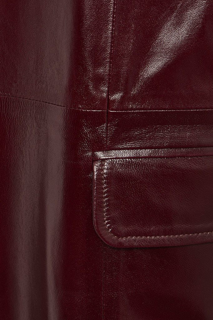 MANTEAU EN CUIR OVERSIZE - LIAKKA CHIANTI