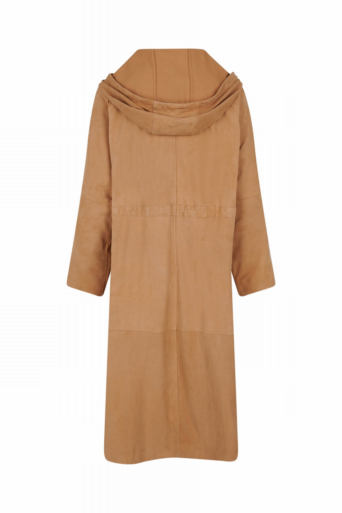 MANTEAU EN DAIM OVERSIZE ZIPPÉ - GRANADA VEL BISCUIT