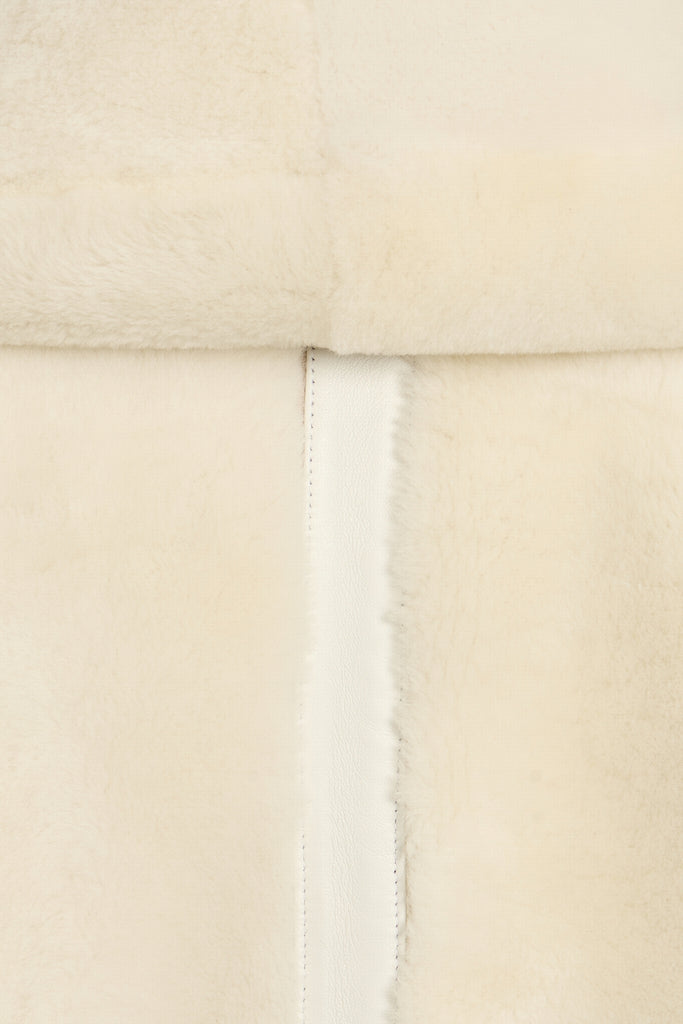 MANTEAU EN PEAU RETOURNEE LONG - JOCKFALL SOFT BLANC/BEIGE