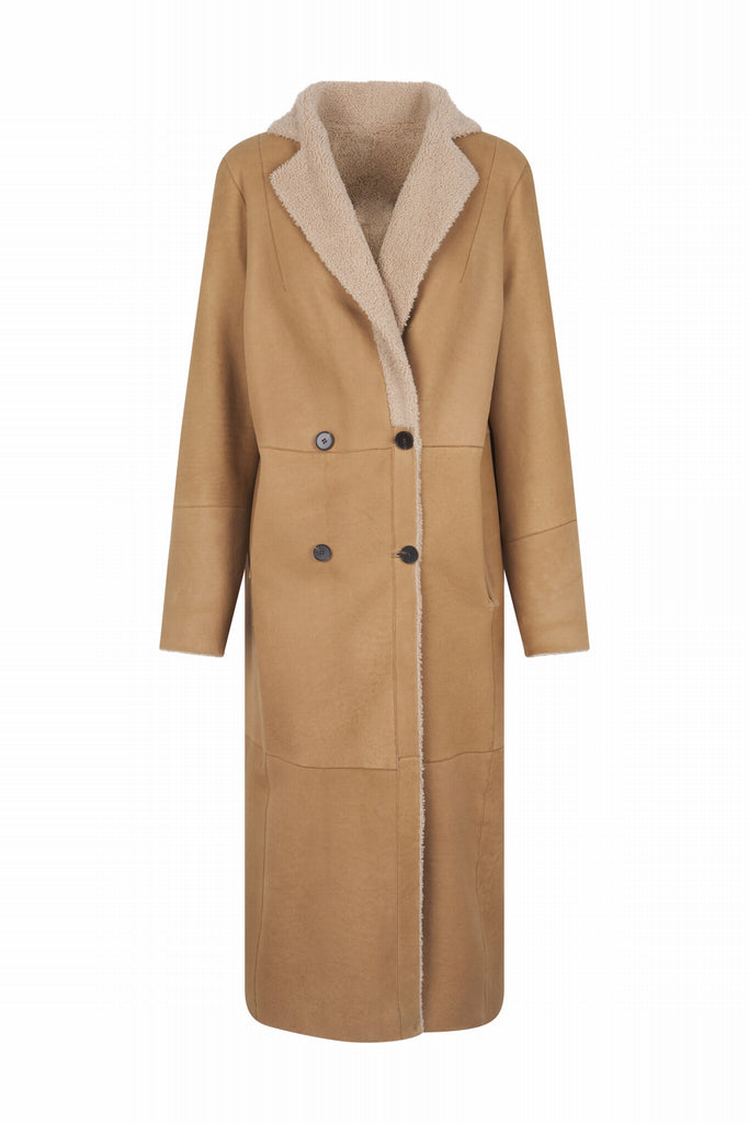 MANTEAU LONG CROISÉ - ORILLIA BEIGE