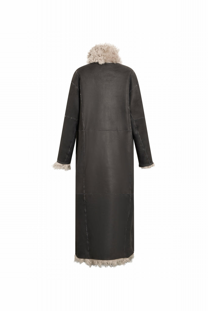 MLANTEAU CROISEE PEAU LAINEE - LUTON LONG GRIS