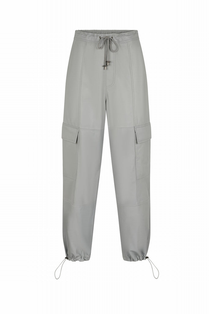 PANTALON EN CUIR CARGO HOMME - VIGO WAXY BLANC