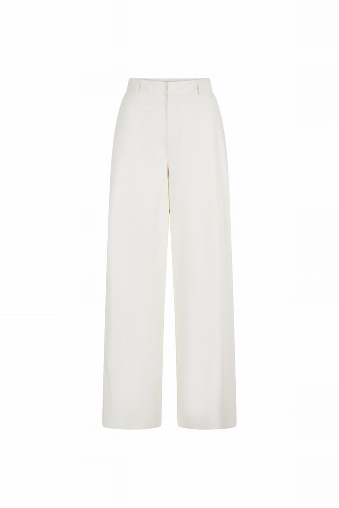 PANTALON EN CUIR PLONGÉ FLARE - FIGUERES BLANC