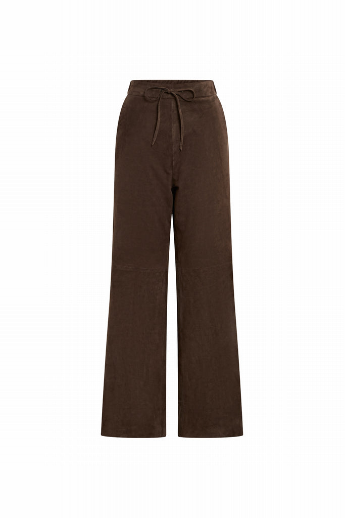 PANTALON EN DAIM - CADIZ VEL MARRON
