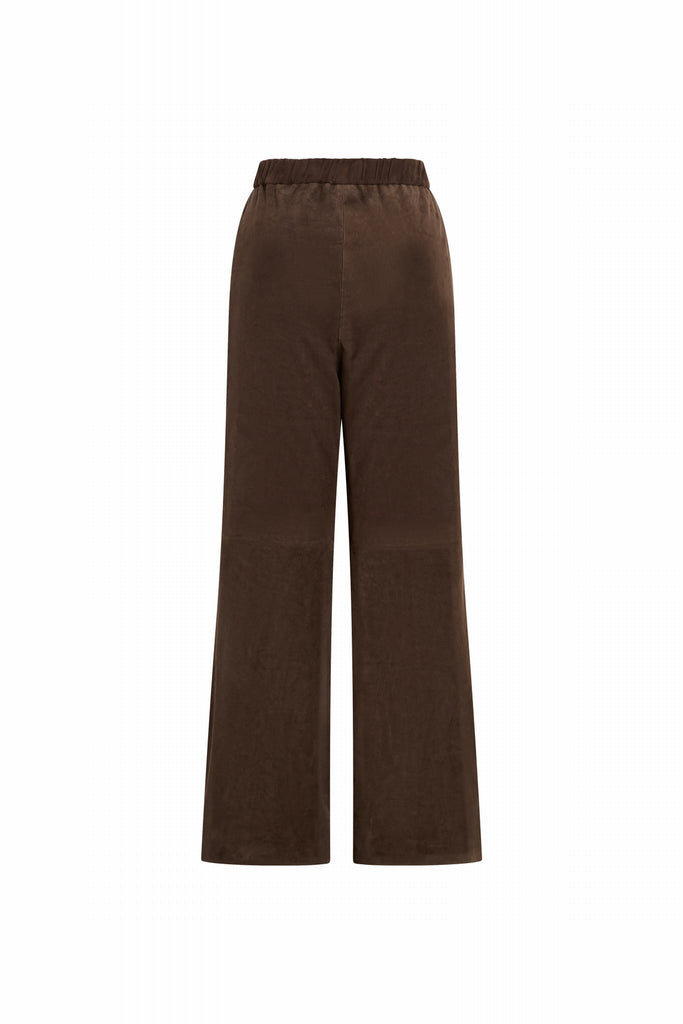 PANTALON EN DAIM - CADIZ VEL MARRON
