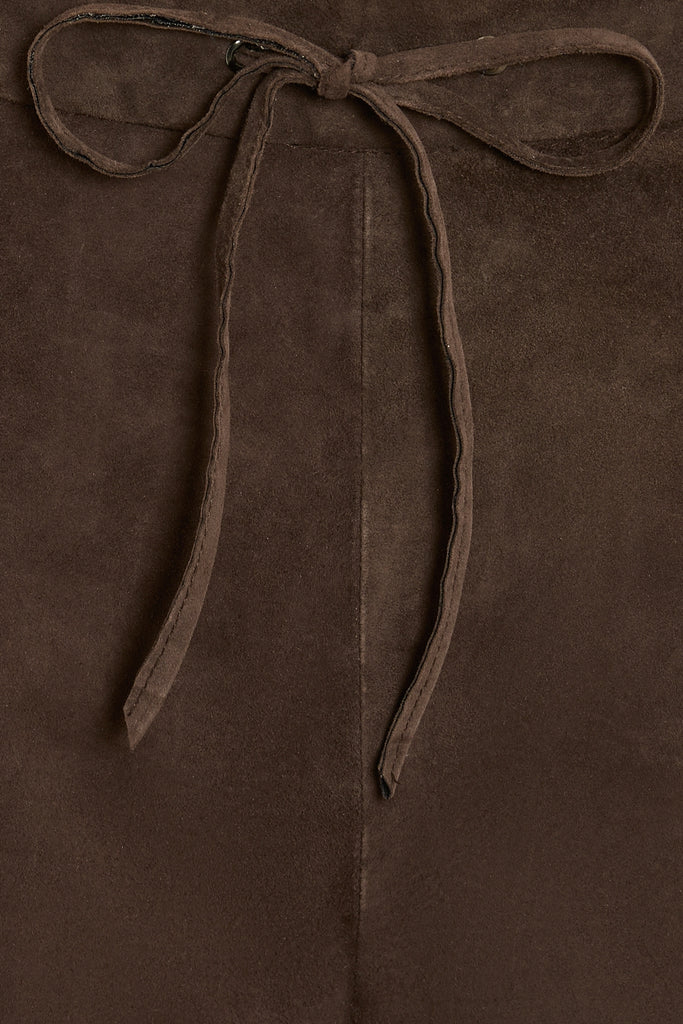 PANTALON EN DAIM - CADIZ VEL MARRON