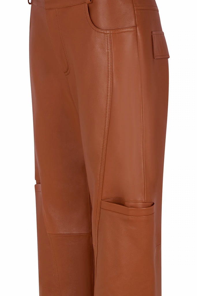 PANTALON LARGE EN CUIR - COMO WAXY ALEZAN