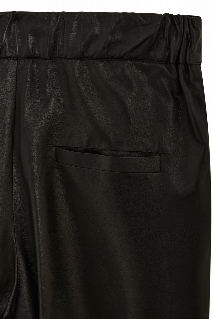 PANTALON RELAXED EN CUIR - GLASGOW PLUM NOIR