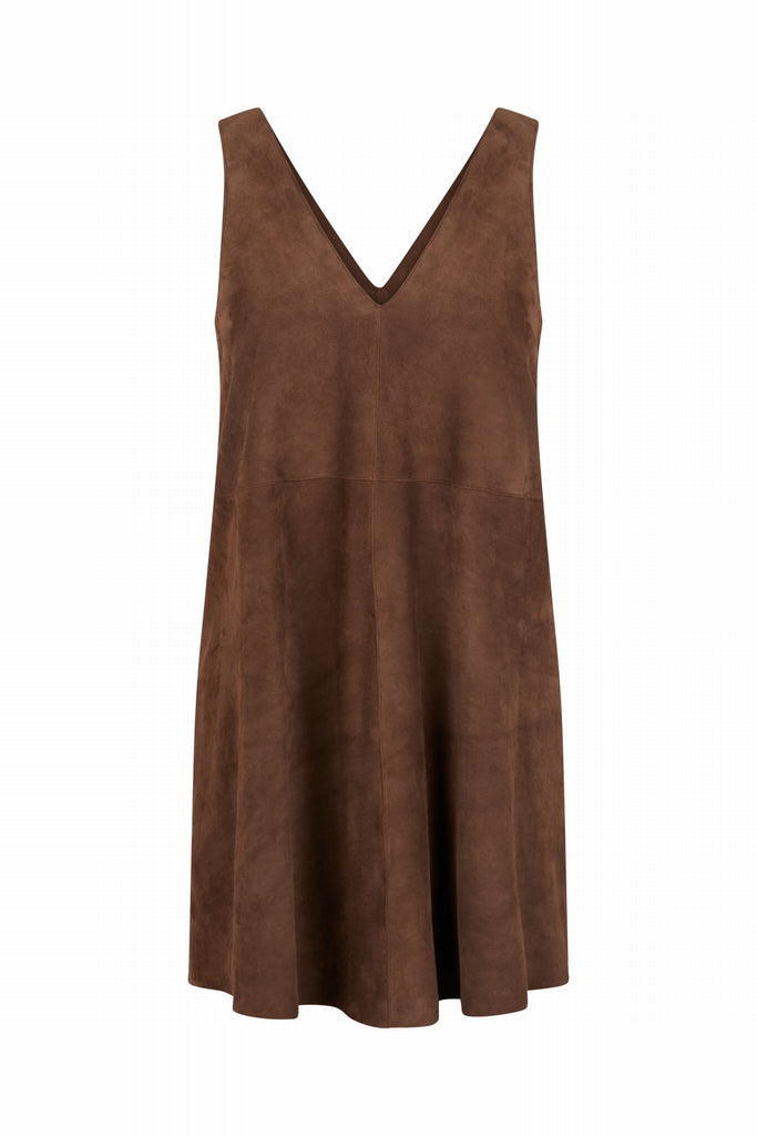 ROBE CHASUBLE EN DAIM - ALCALA VEL TAUPE