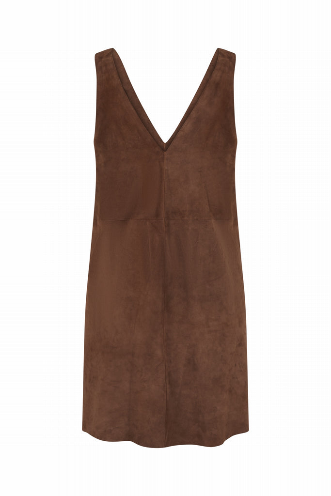 ROBE CHASUBLE EN DAIM - ALCALA VEL TAUPE