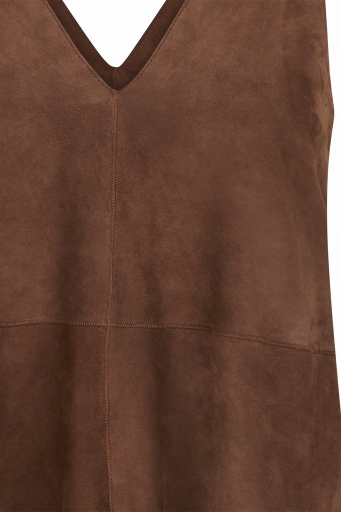 ROBE CHASUBLE EN DAIM - ALCALA VEL TAUPE