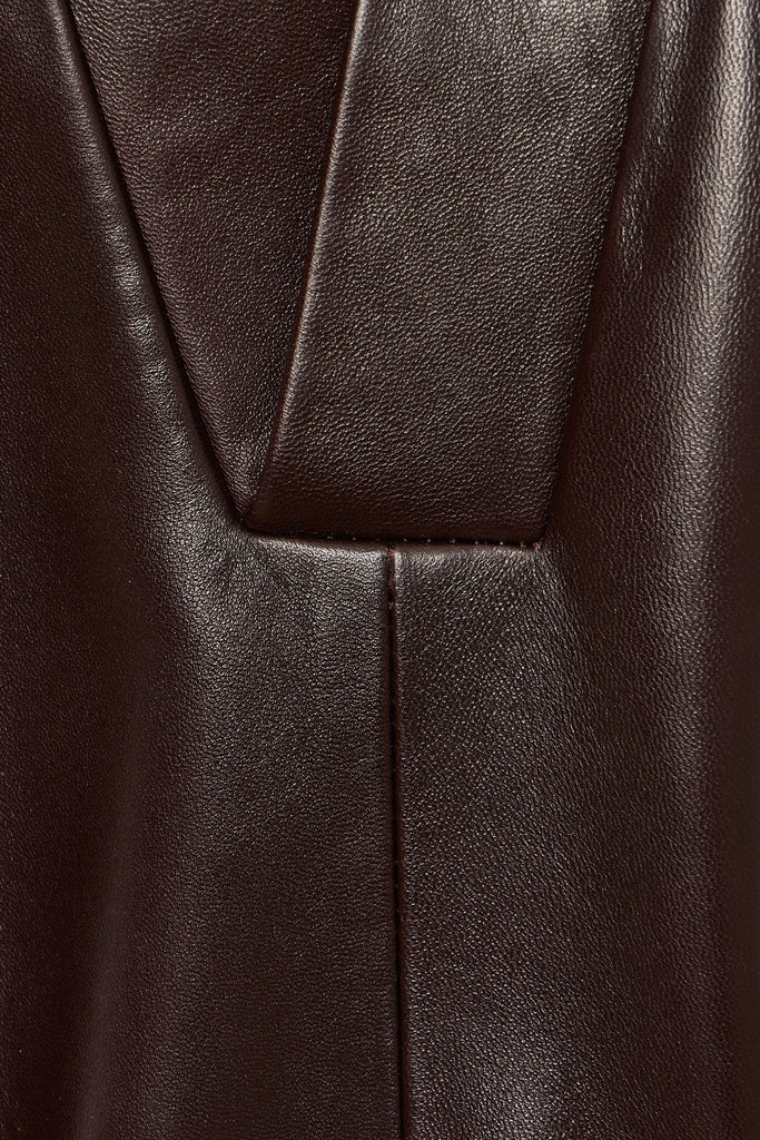 ROBE EN CUIR JAPONISANTE - GUERNICA WAXY LIE DE VIN