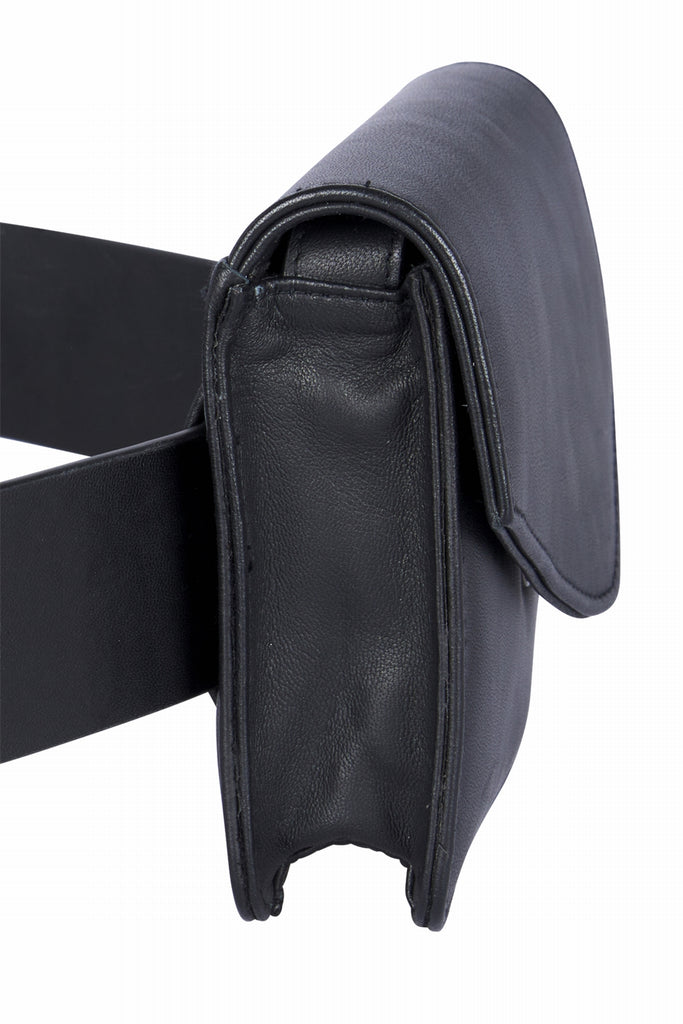 SAC CEINTURE EN CUIR - JOL NOIR