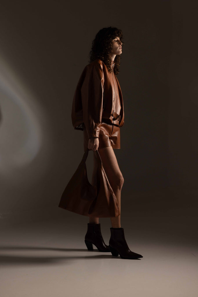 SAC EN CUIR CABAS - PARIS WAXY ALEZAN