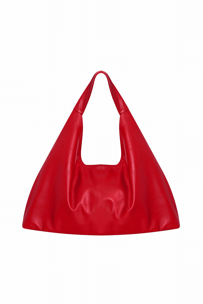 SAC EN CUIR CABAS - PARIS WAXY COQUELICOT